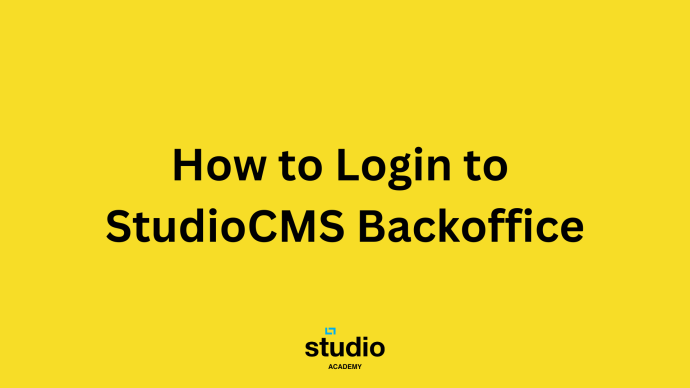 backoffice Studio CMS login guide